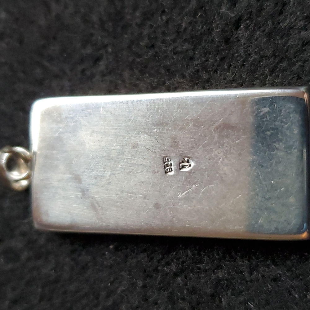 Sterling Silver Retangular Pendant - Picture 3 of 3